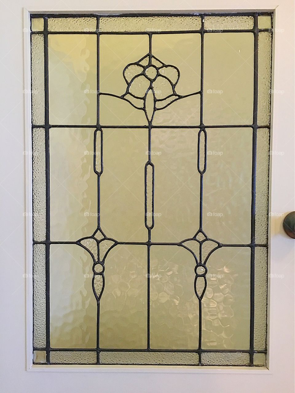 Leaded glass door window circa 1930