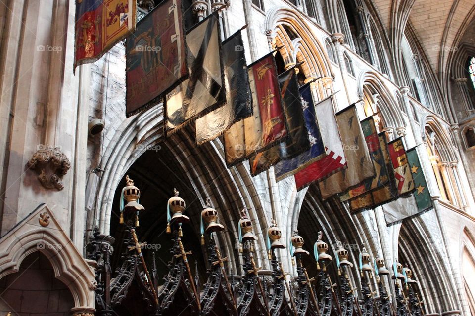 Flags in Dublin cathedral 