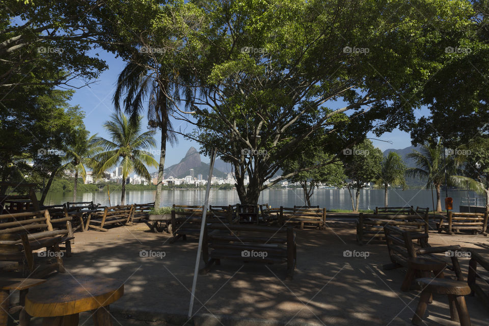 Rodrigo de Freitas Lagoon in Rio de Janeiro Brazil.