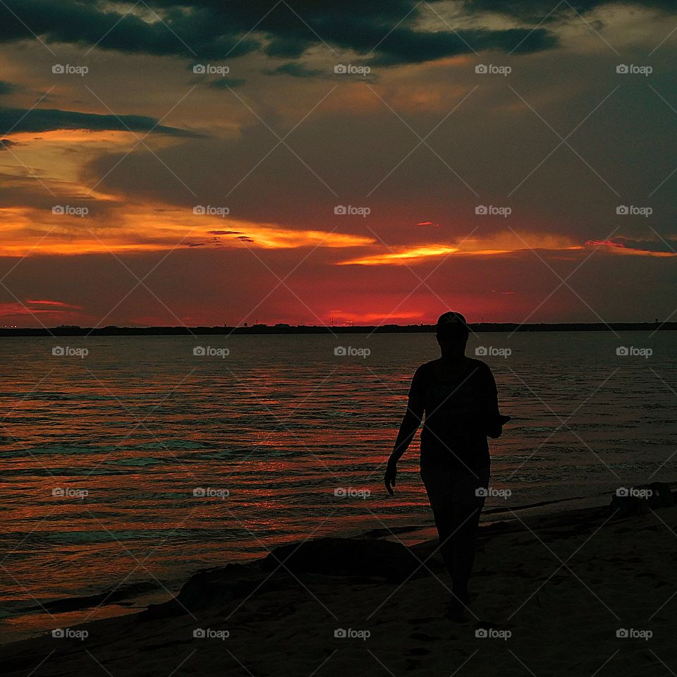 Silhouette on the beach