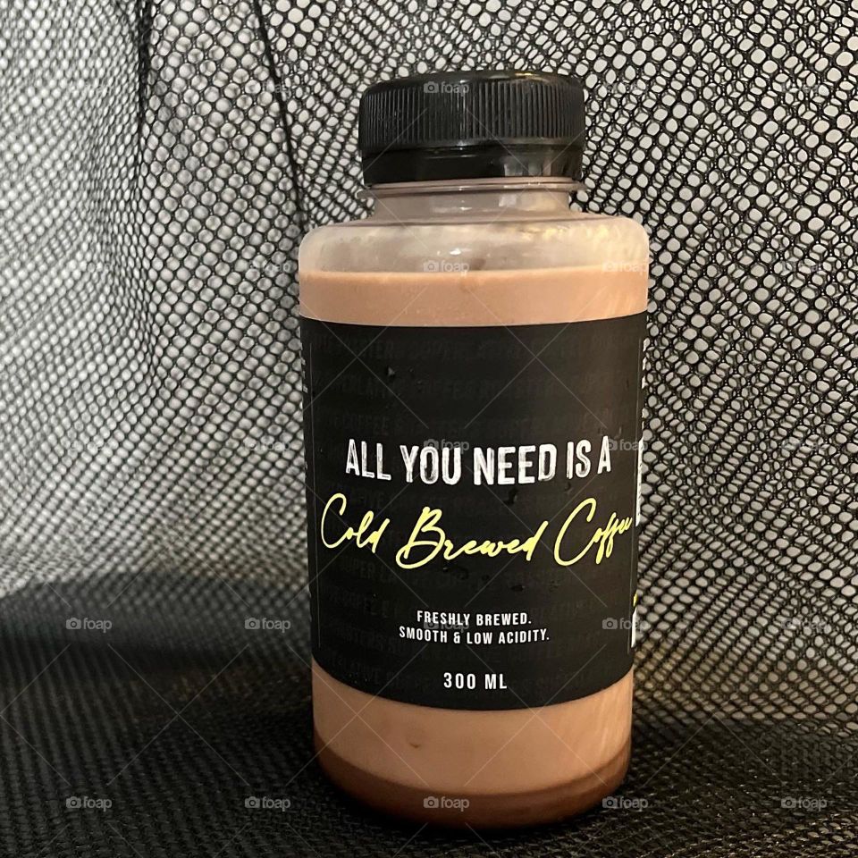 Ice cold cold brew coffee drink in chocolate 