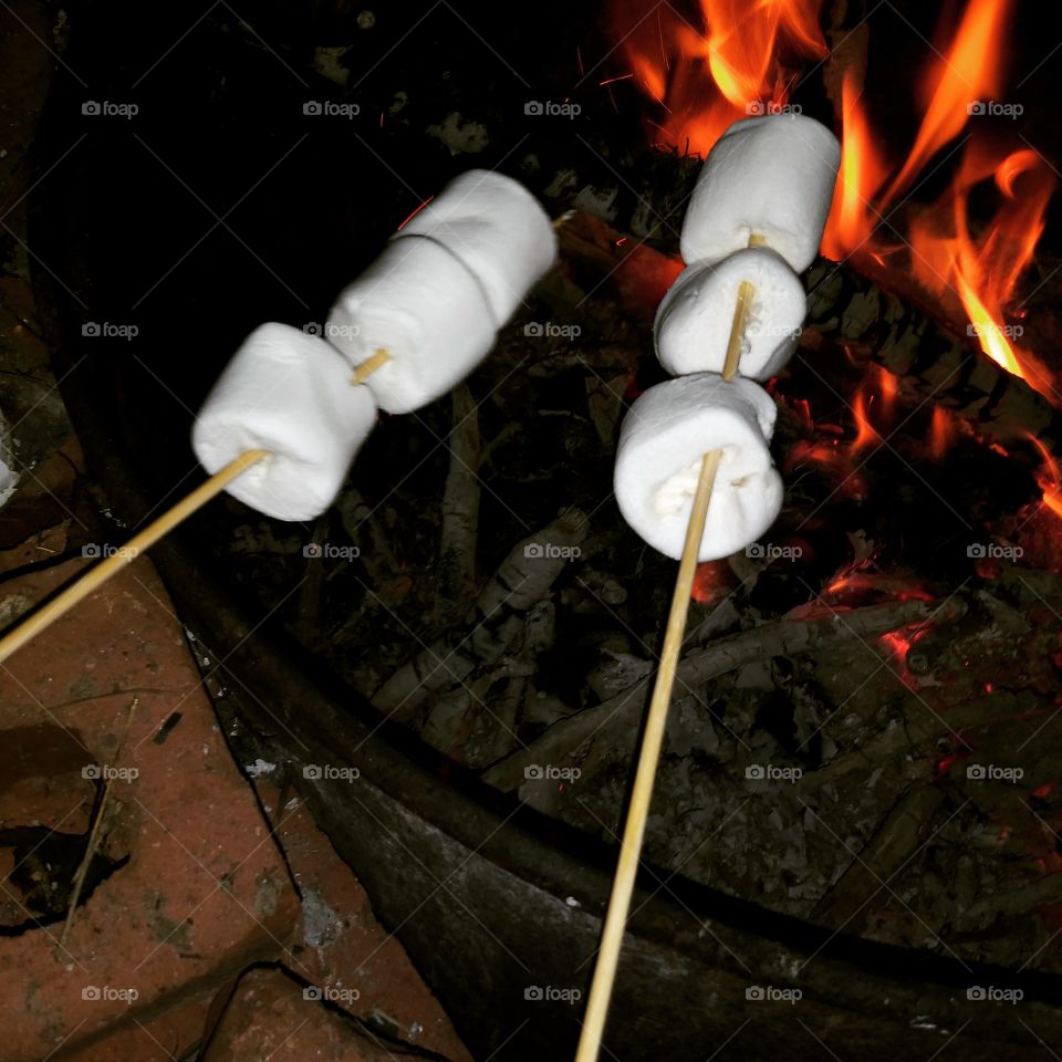 toasting marshmallows