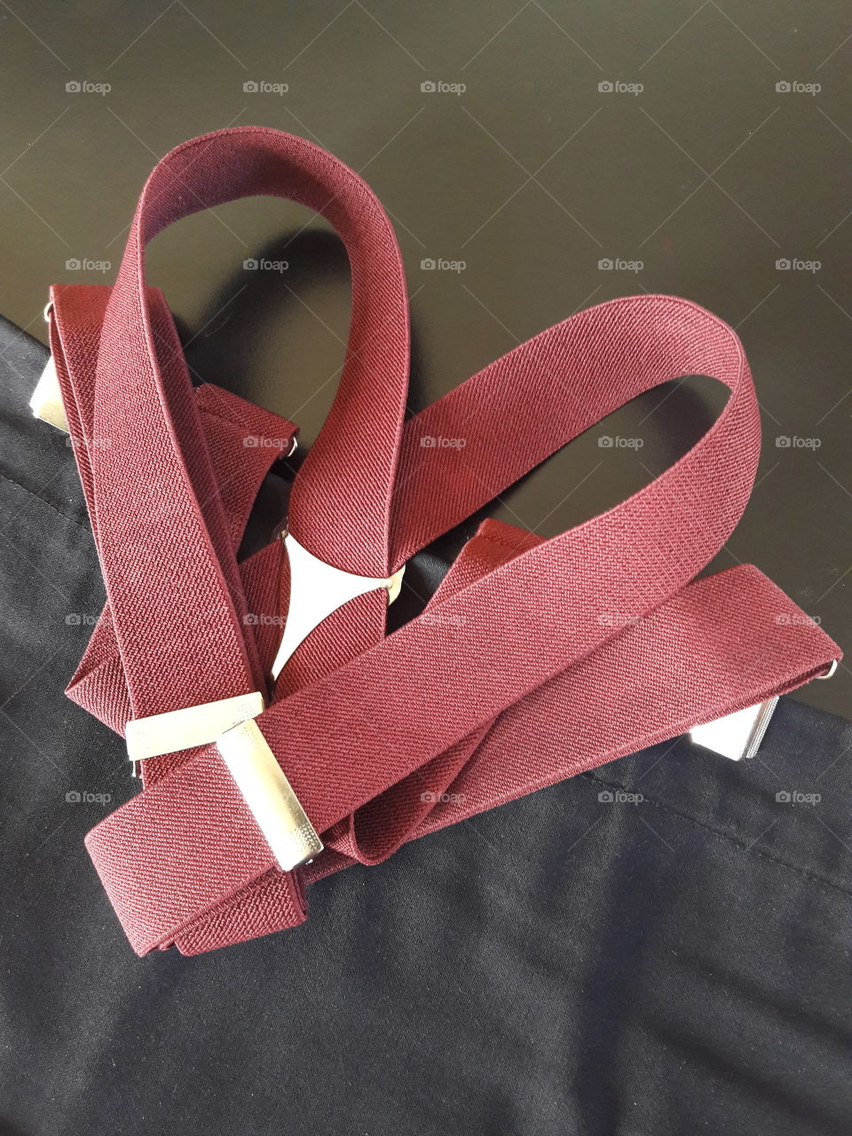 Close-up of suspenders strap