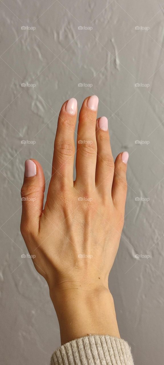 manicure on woman hand