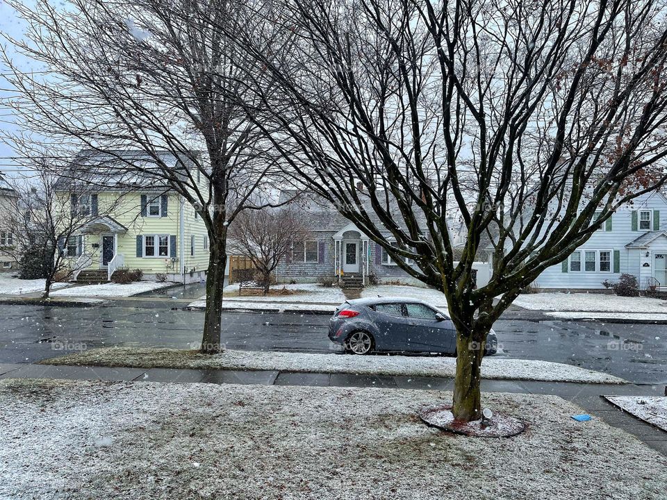 Snowing again in Connecticut, New England… 