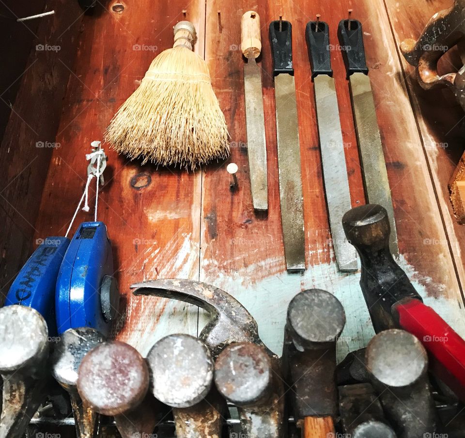 Hammer, Files, Brush