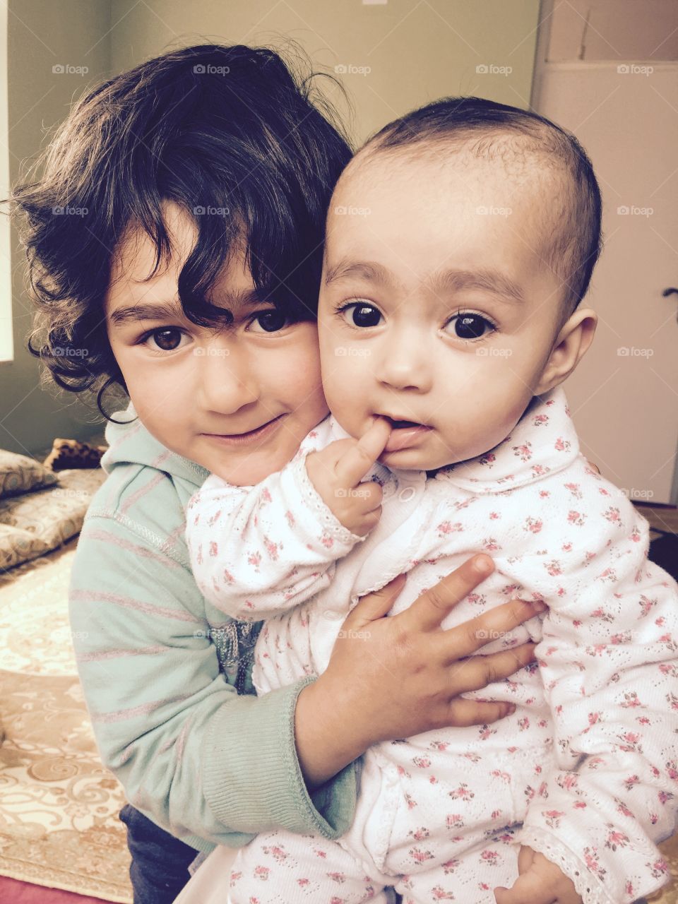 Portrait of two small child