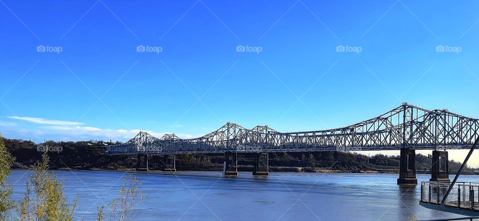 The Mississippi River bridge in Natchez, MS