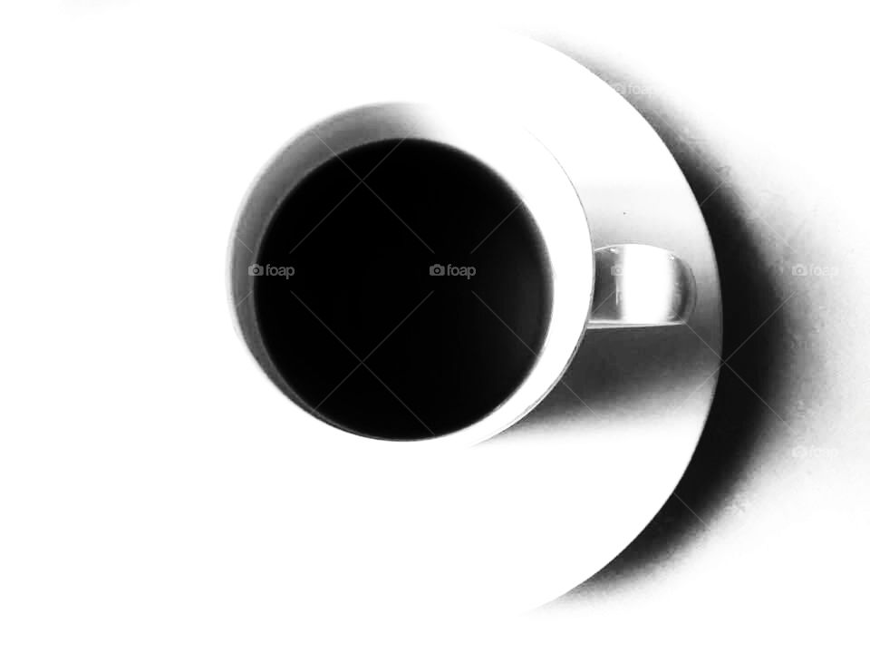 Cup of coffee . Black and white 