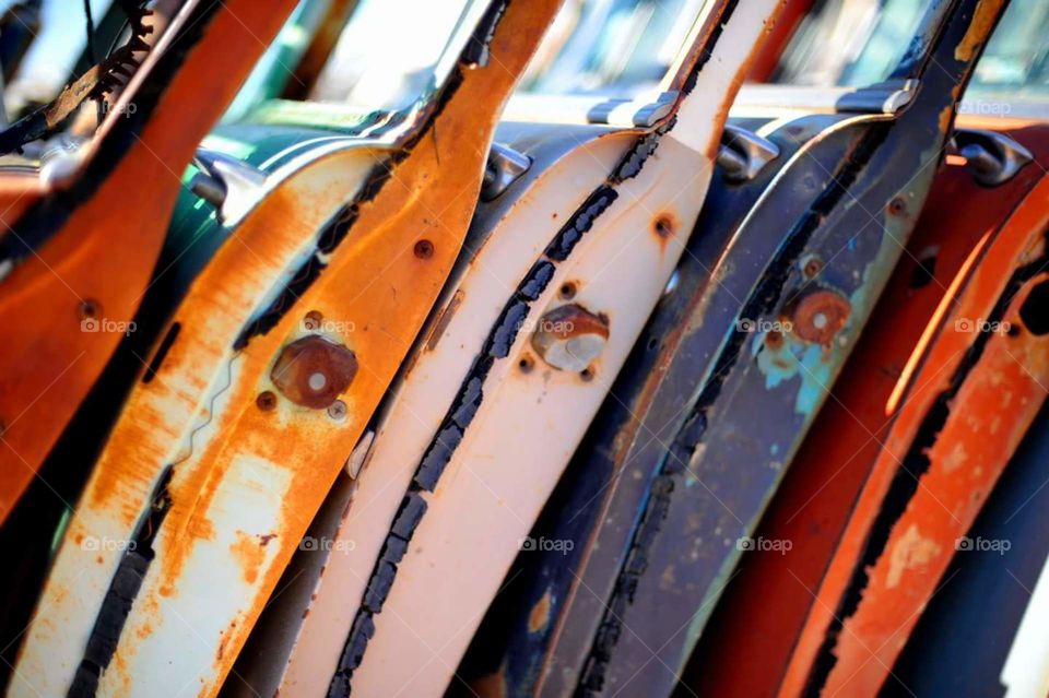 rows of rusted color