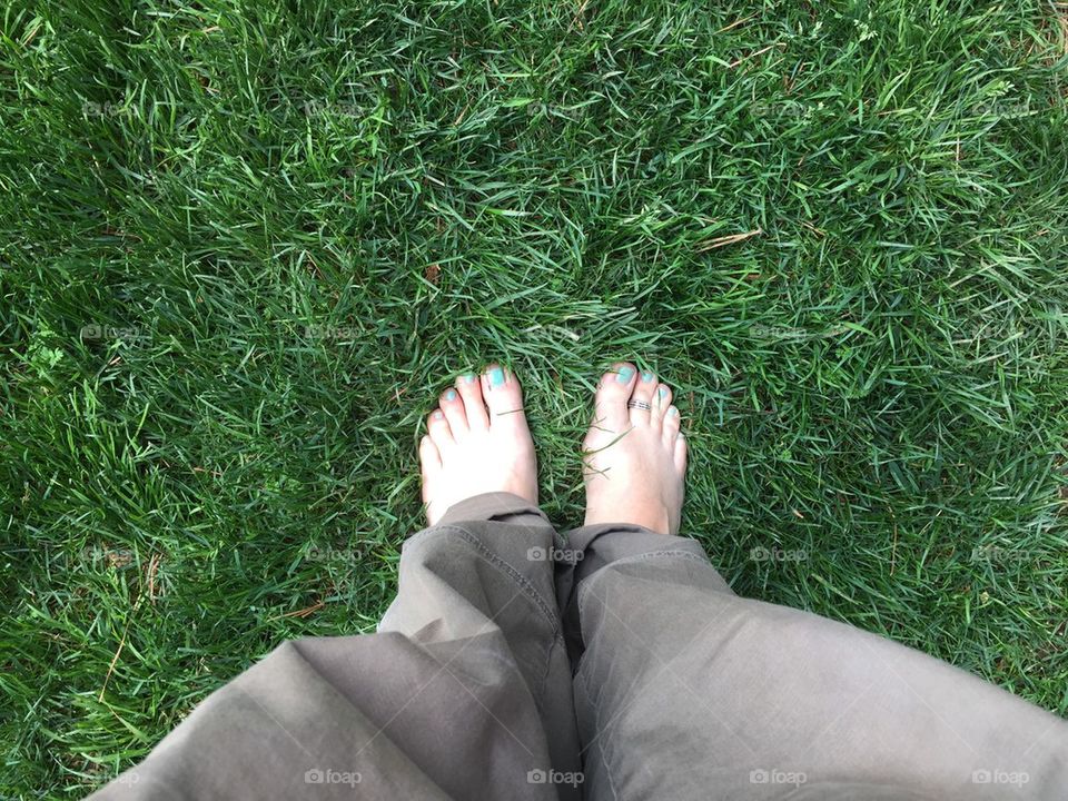 Barefoot in the grass