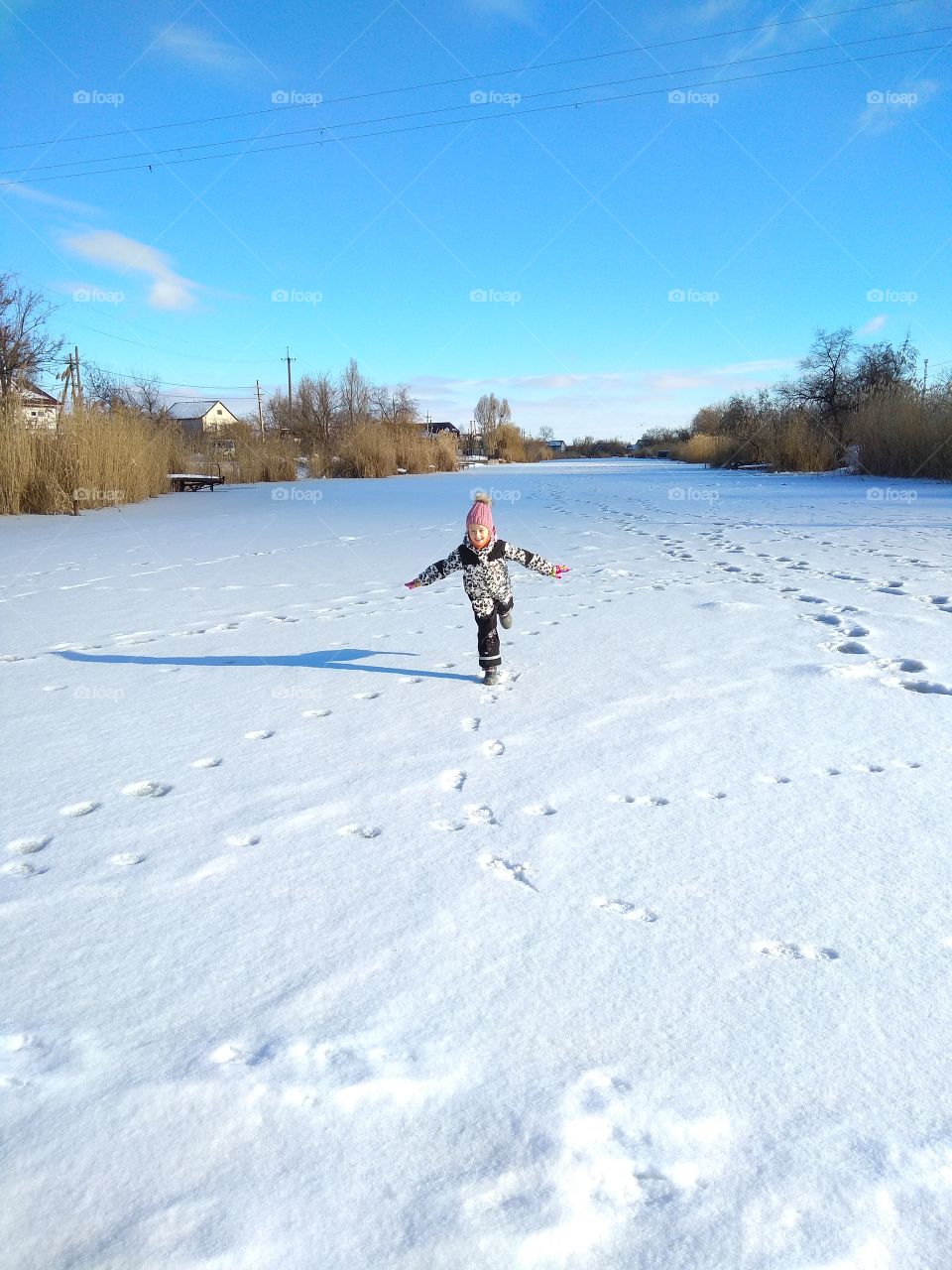 girl on the frozen river