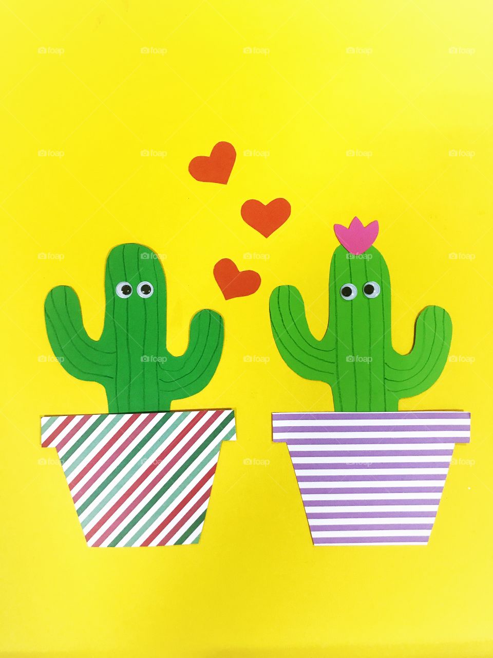 Creative photo. Love. Cactus couple