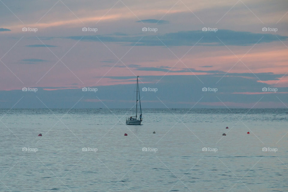 Boat sailing in sea