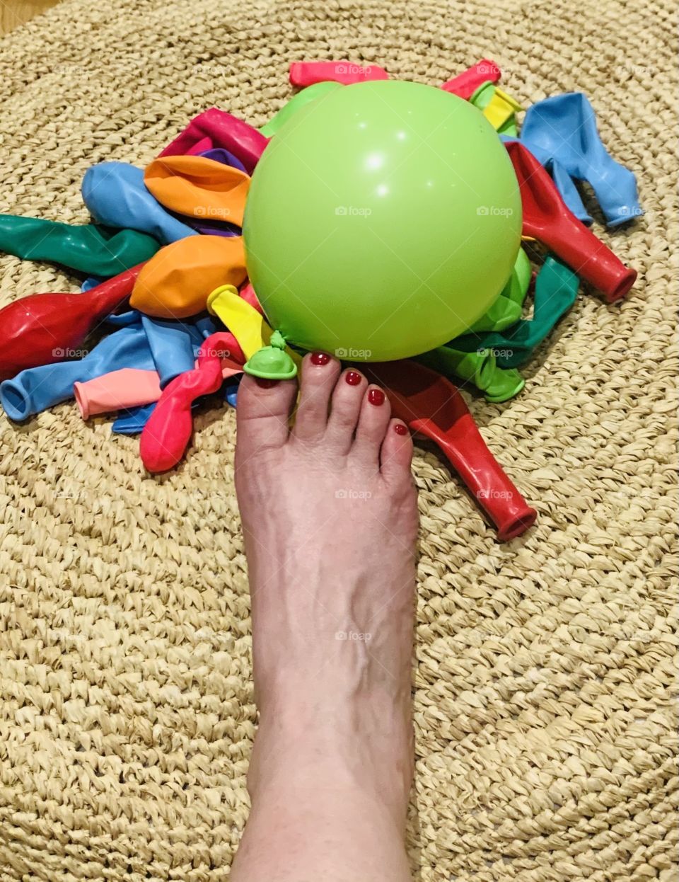 Balloons inflated deflated multicolored 