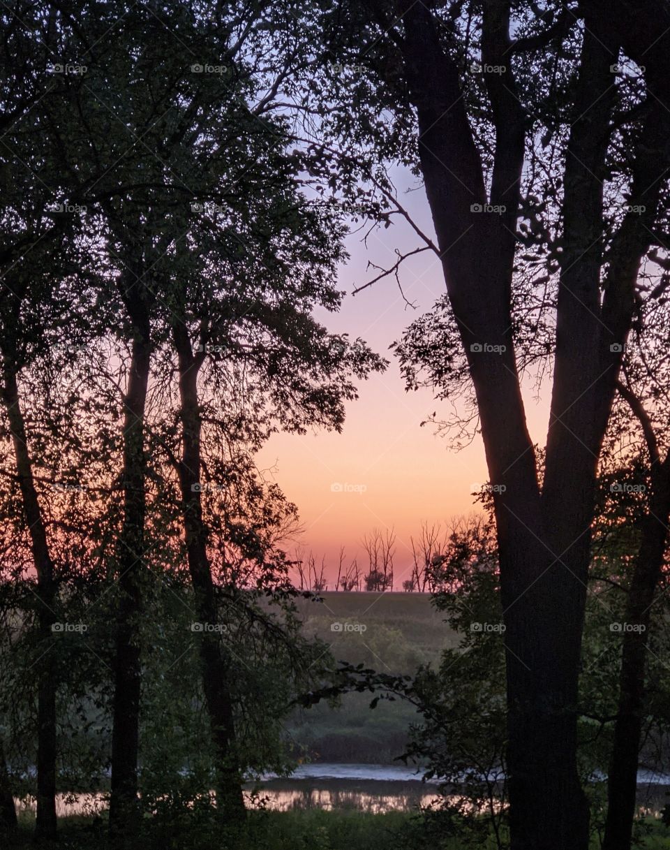 Beautiful sunset by the river