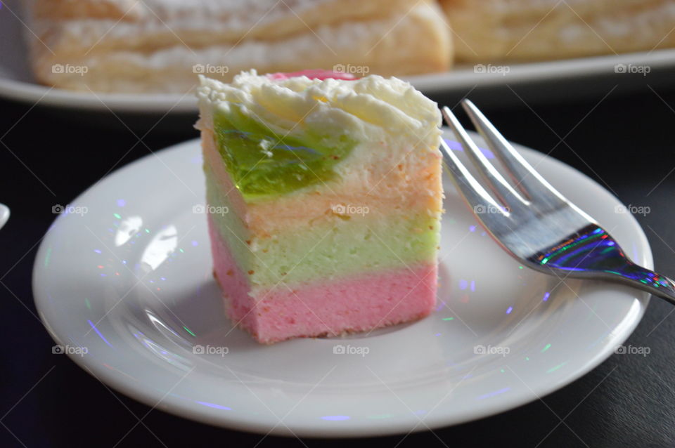 Close-up of slice cake