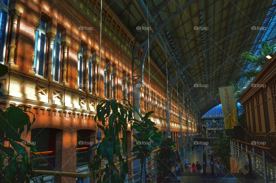 Inside Atocha railway station. Inside Atocha railway station, Madrid