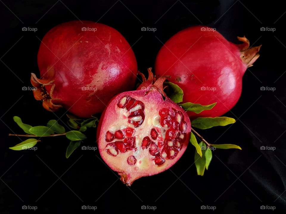 juicy red pomegranates