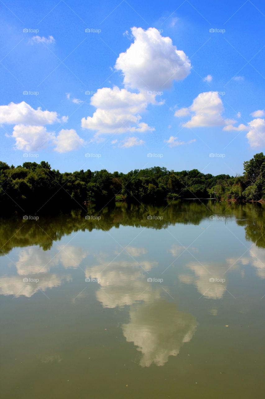 clouds reflecting in the water