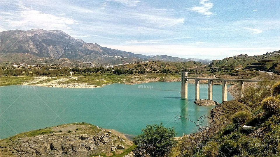 Pantano de la Viñuela in Malaga (Spain) natural site