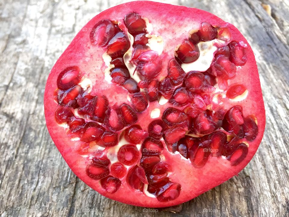 Close up of cut pomegranate 