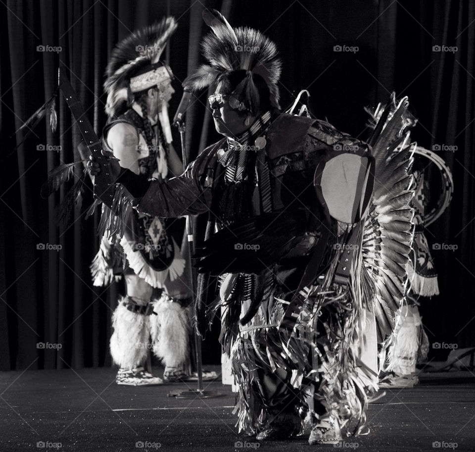A Hopi dancer performs a native dance.