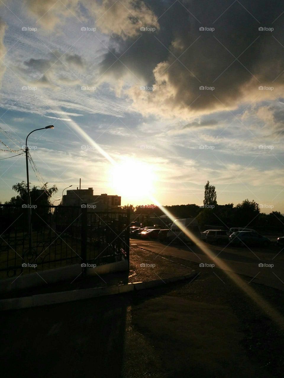 Sunset, Storm, Rain, No Person, Weather