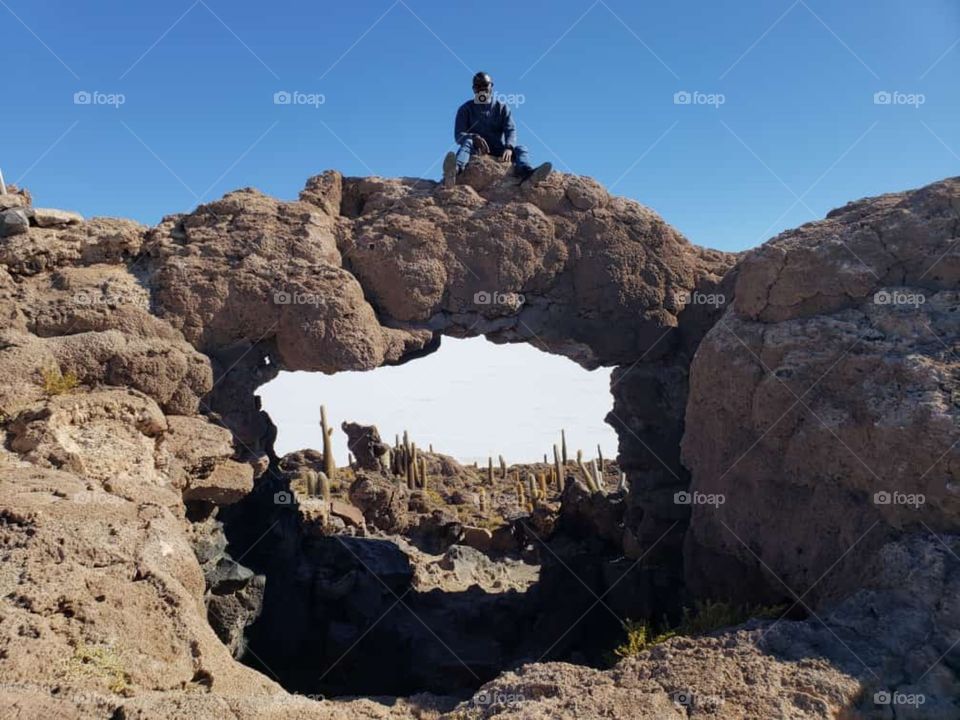 relaxing on a tonel rock