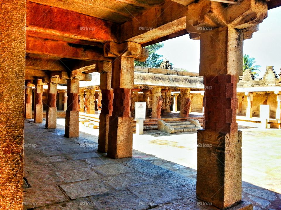 temple of stone. stone pillers temple