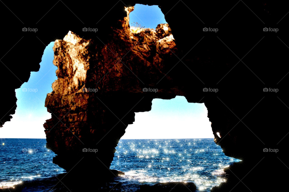 beach ocean sky blue by gaguling