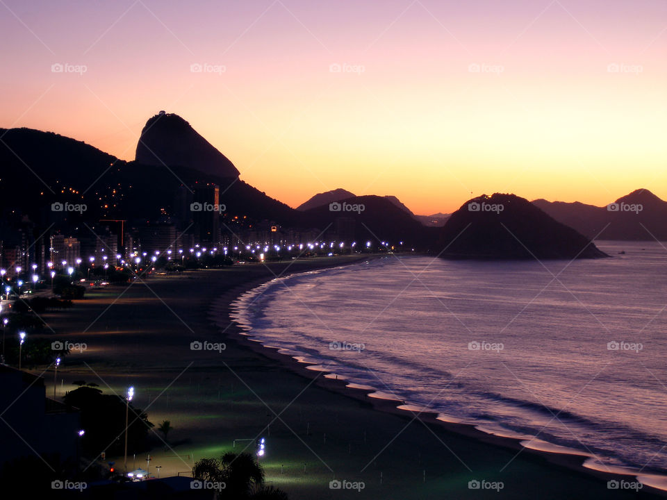 Sunrise from copacabana beach