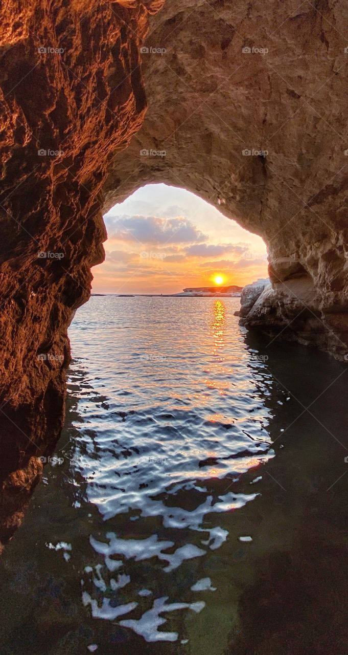 Watching the sunset from a cave ! An amazing experience! 