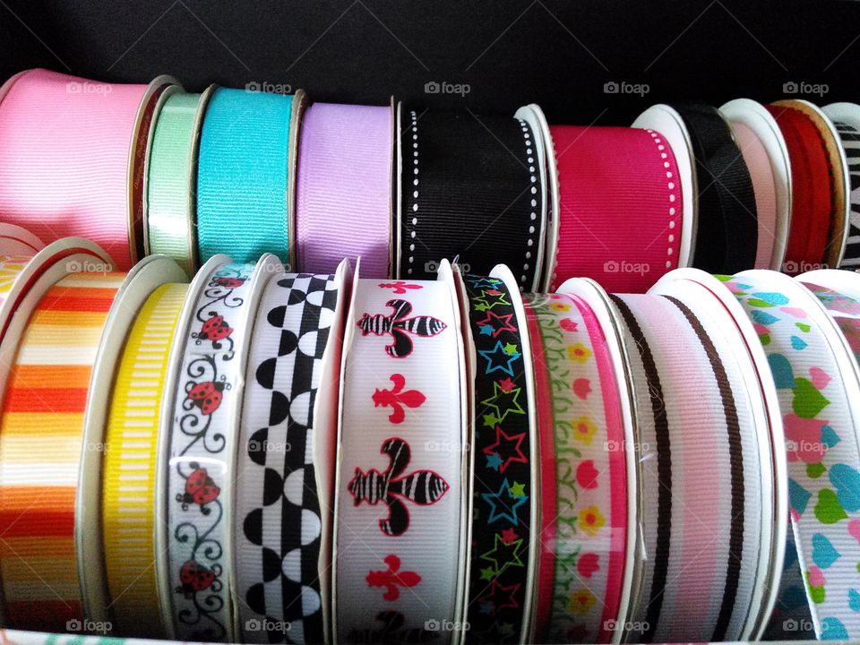 ribbon rolls. rolls of craft ribbon