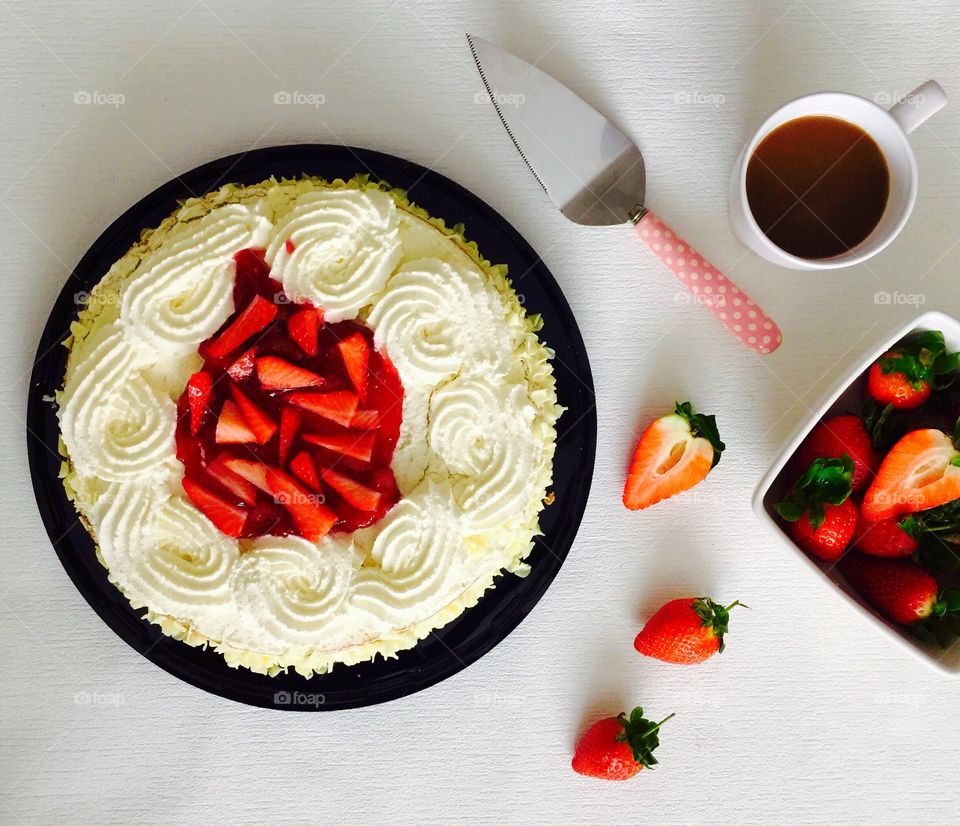 Fresh strawberry gateau 