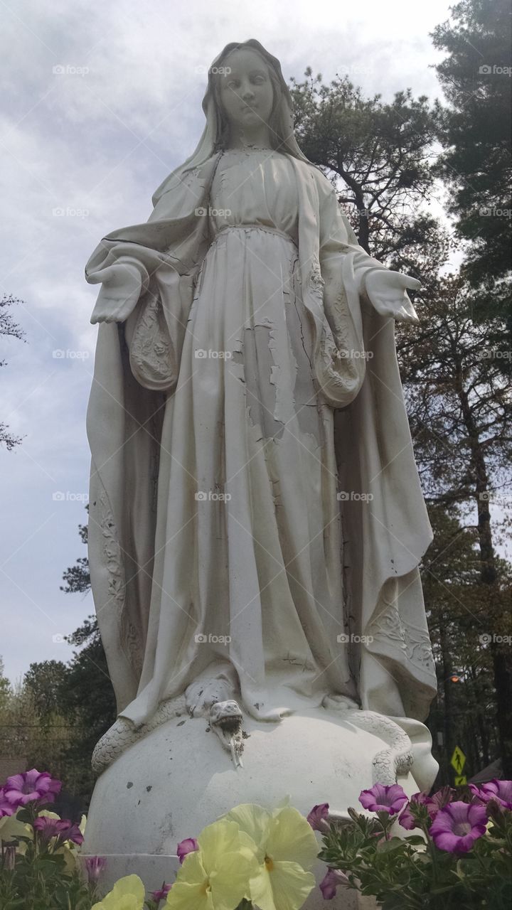Mary at the Heights. A statue of Mary in Concord.