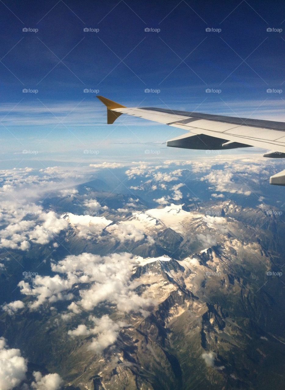Flying over the alps
