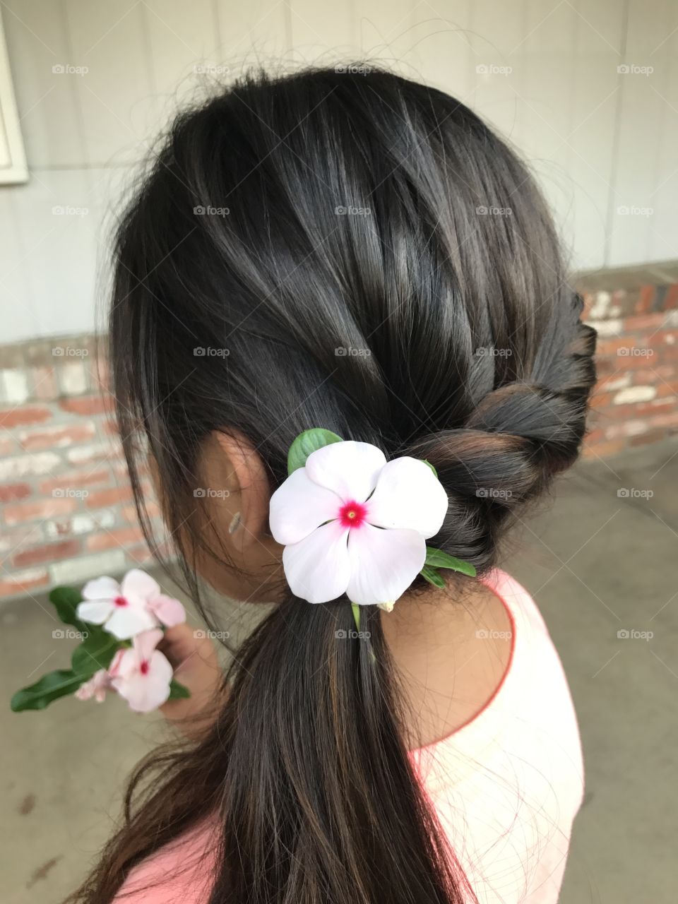 Girl w braid and flower