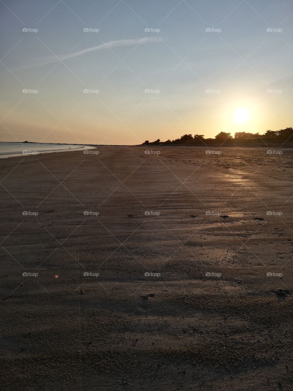 Coucher de soleil sur une plage