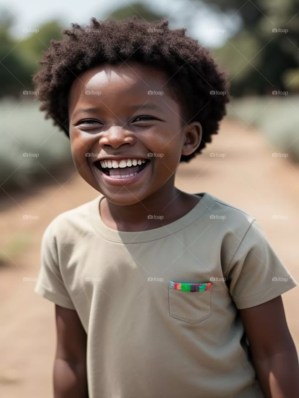 African child laughing