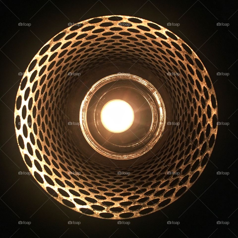 Still Life Abstract of Candle Burning at Night