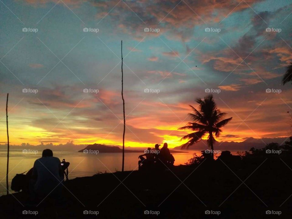 Sunset from the top of Kezimara Hill in Kolibari, Ende, Indnesia