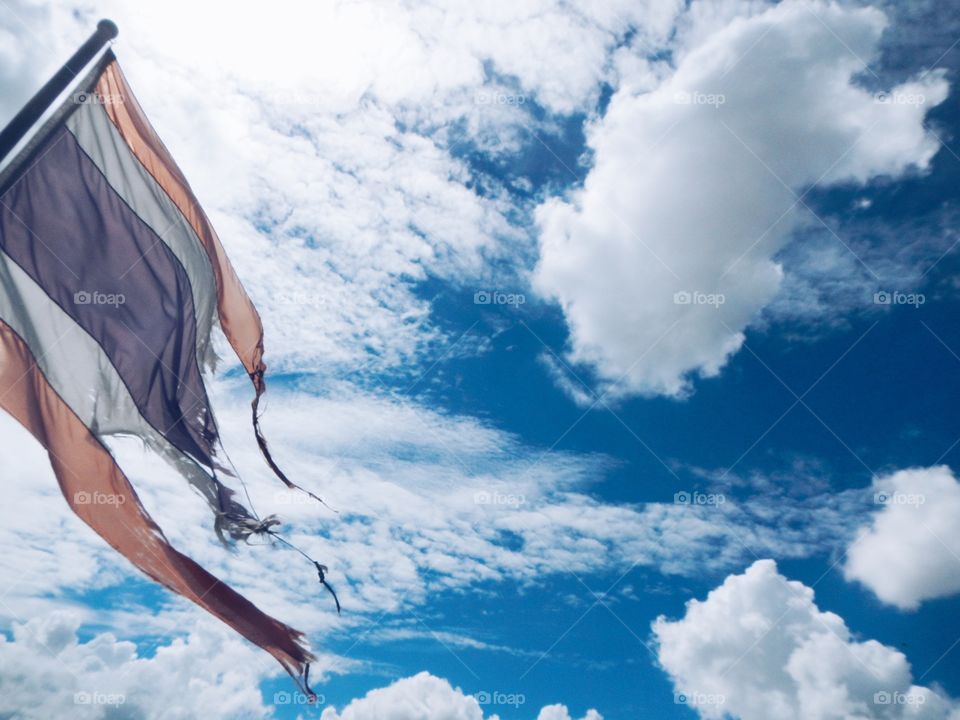 Flag fluttering in the wind