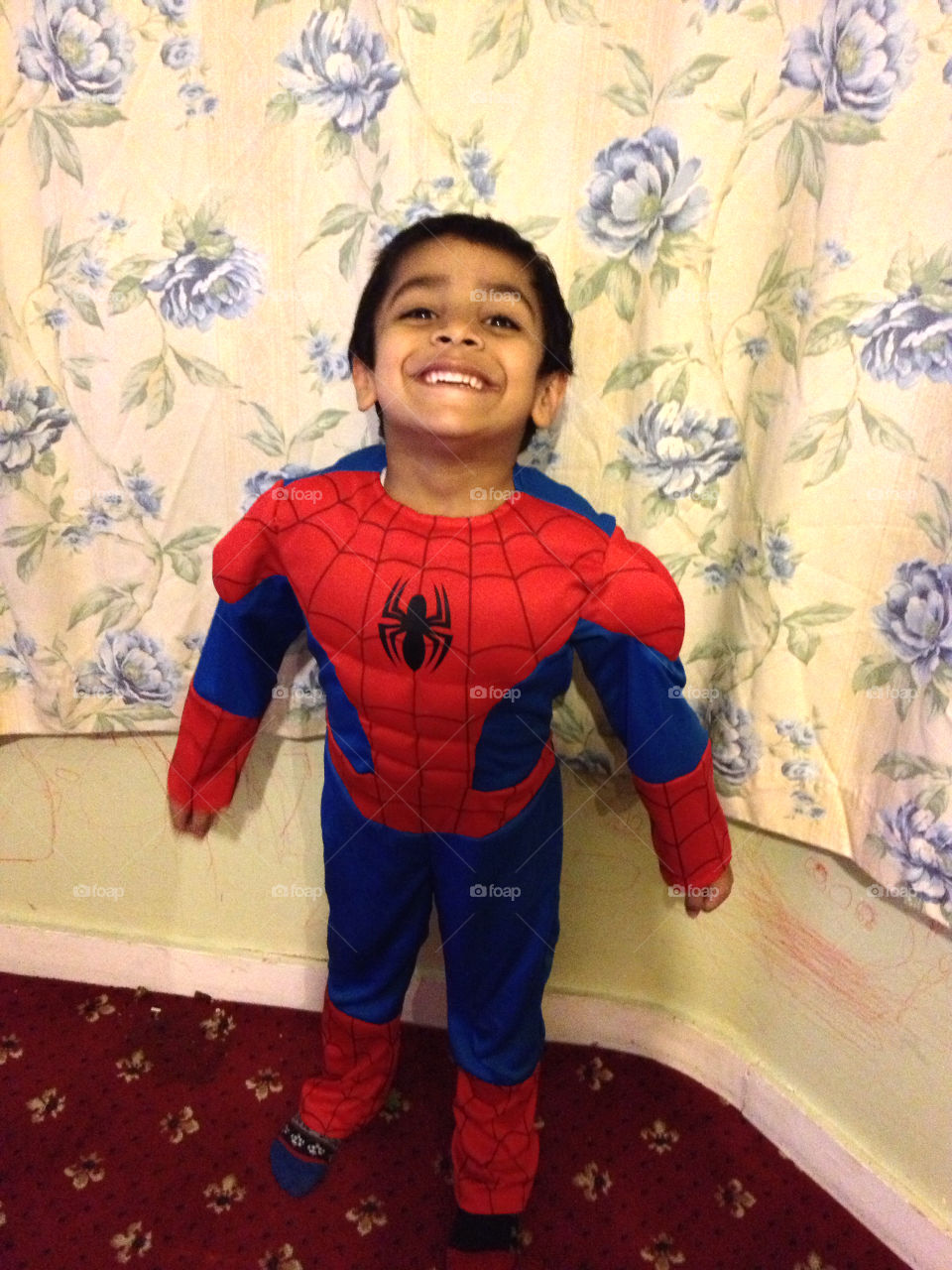boy spiderman fancydress happy by uzzidaman