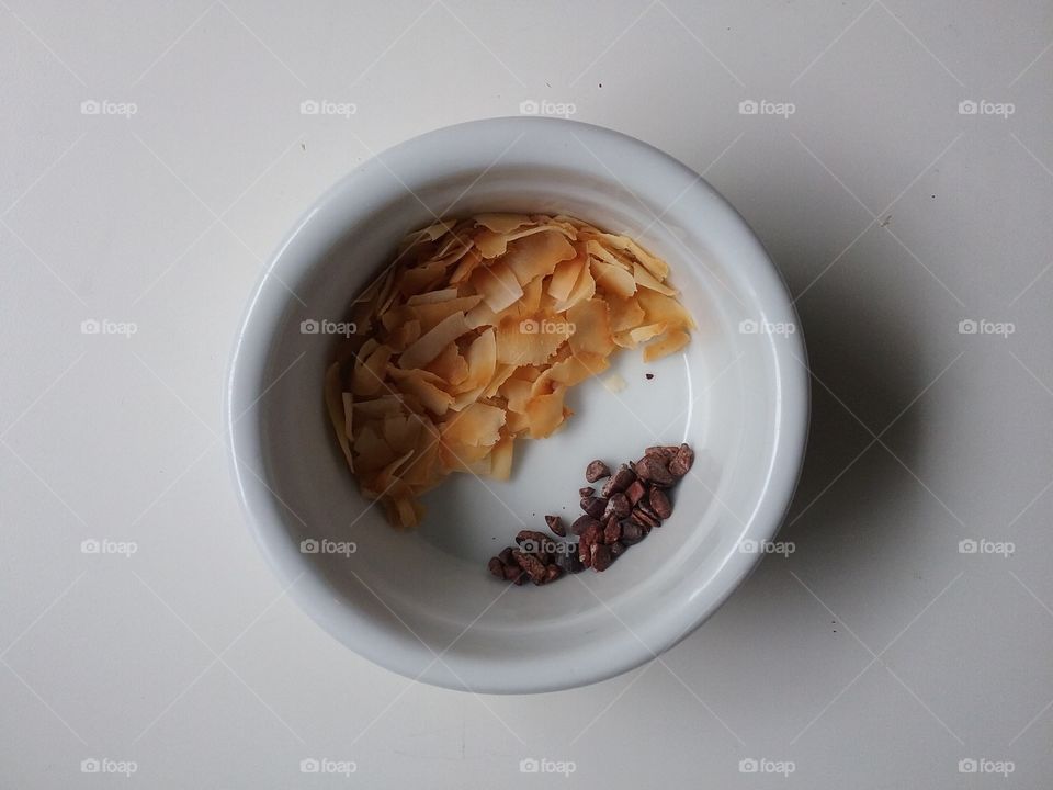 coconut and cocoa nibs