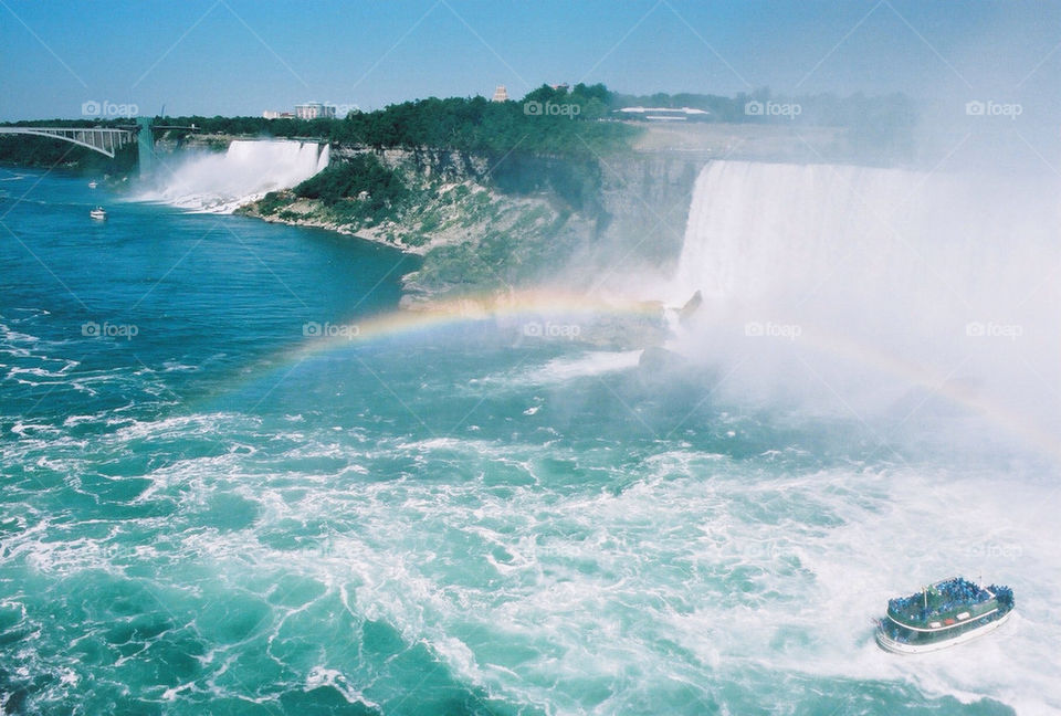 Rainbow over Niagara Falls.
