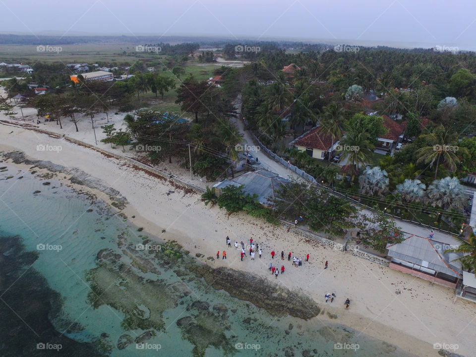 view of the beach form the top