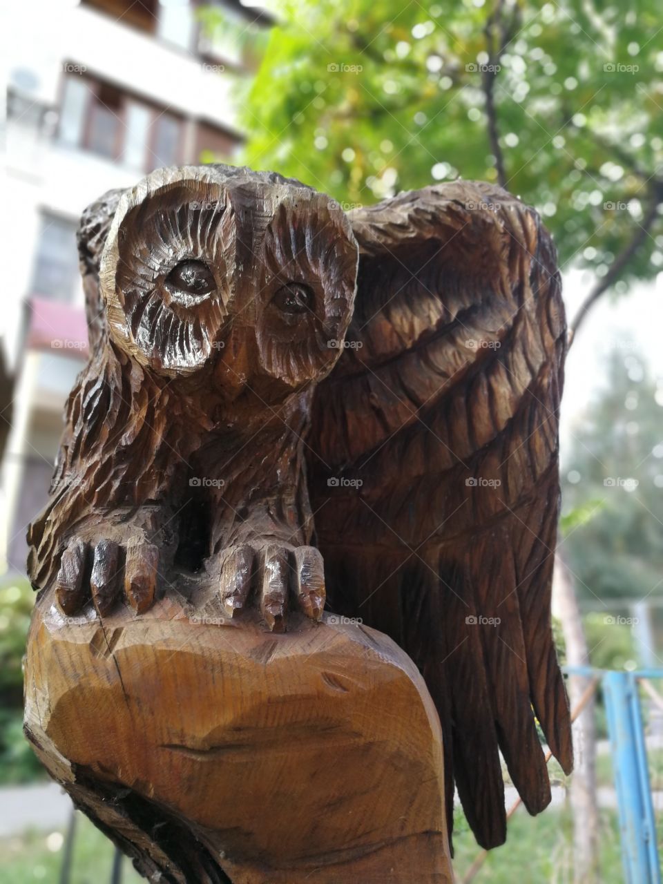 An old wooden owl