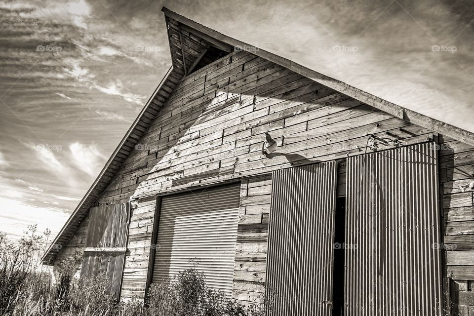 Old house against cloudscape