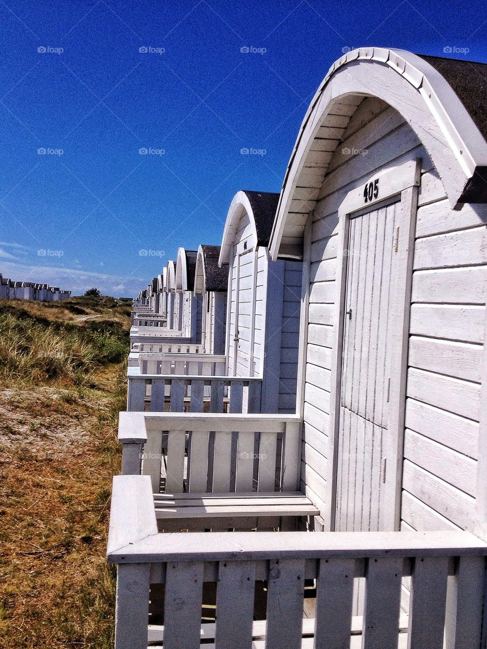 Beach hut in a row 